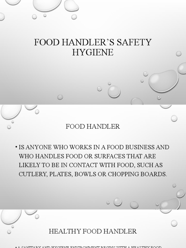 Chapter 6 Food Handlers Safety Hygiene Pdf Hygiene Clothing
