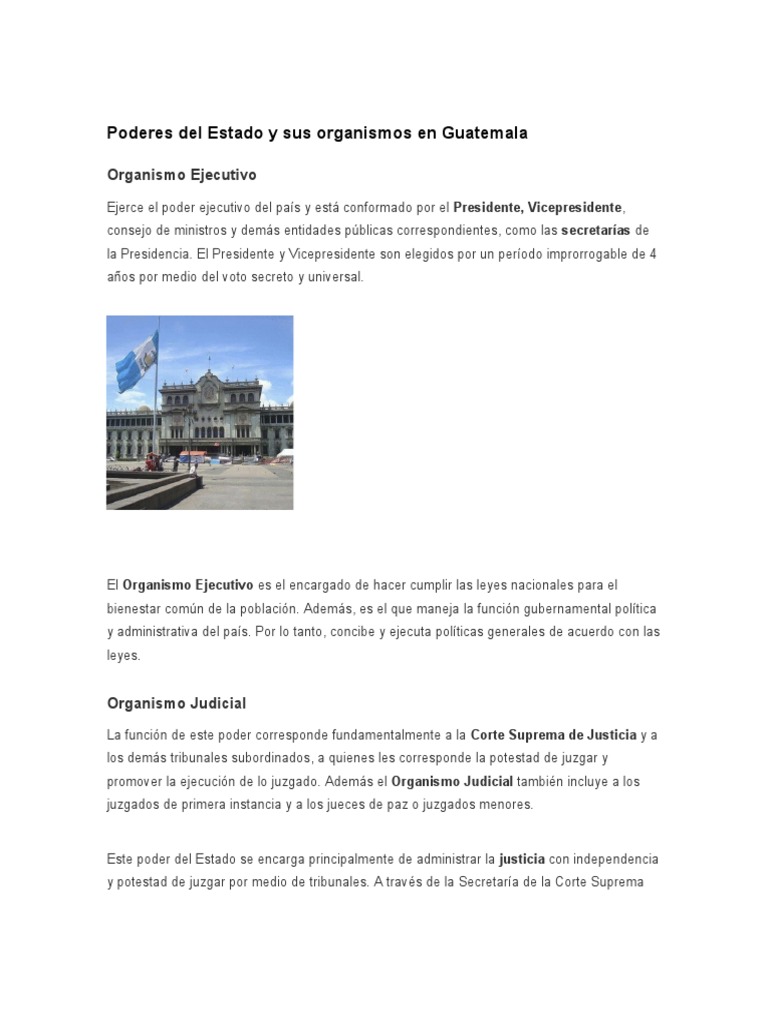 Poderes del Estado en Guatemala | PDF | Política