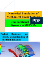 Numerical Simulation of Mechanical Power Systems Computational Fluid Dynamics-MEP432s