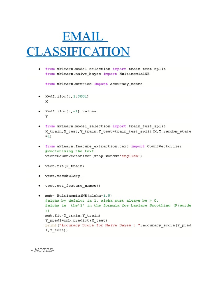 Email Classification PDF
