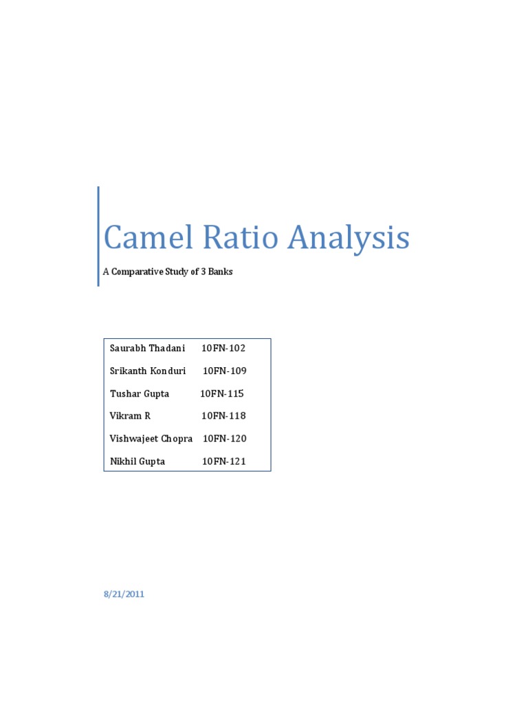 Camel Ratio Analysis Capital Adequacy Ratio Return On Equity Free 30day Trial Scribd