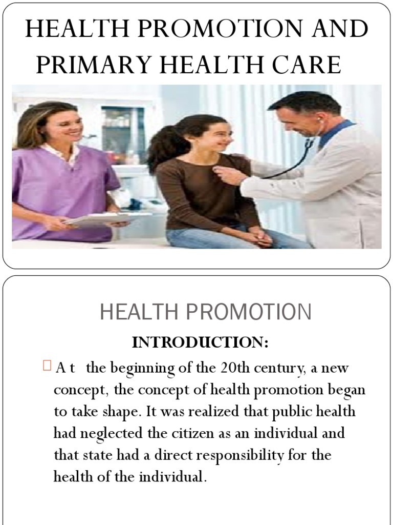 Health Promotion in Primary Care | PDF | Health Promotion | Health Care
