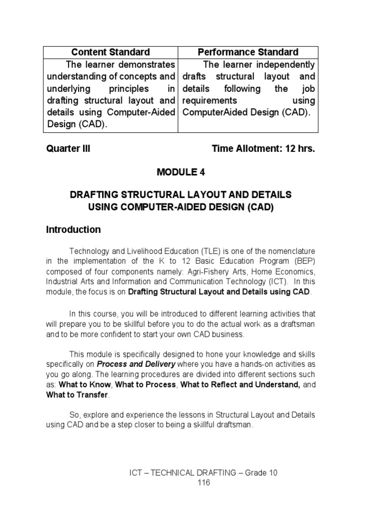 CAD Structural Drafting Module Guide | PDF | Technical Drawing ...