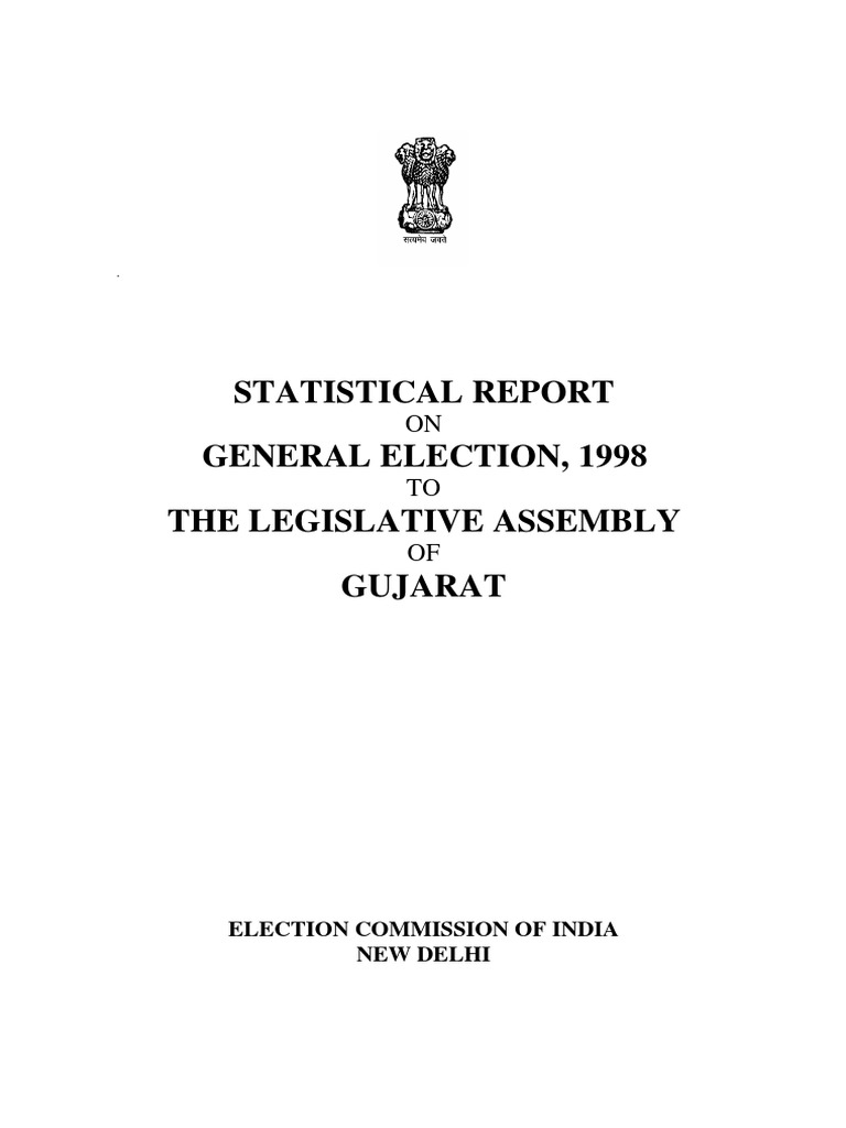 Statistical Report General Election, 1998 The Legislative Assembly ...