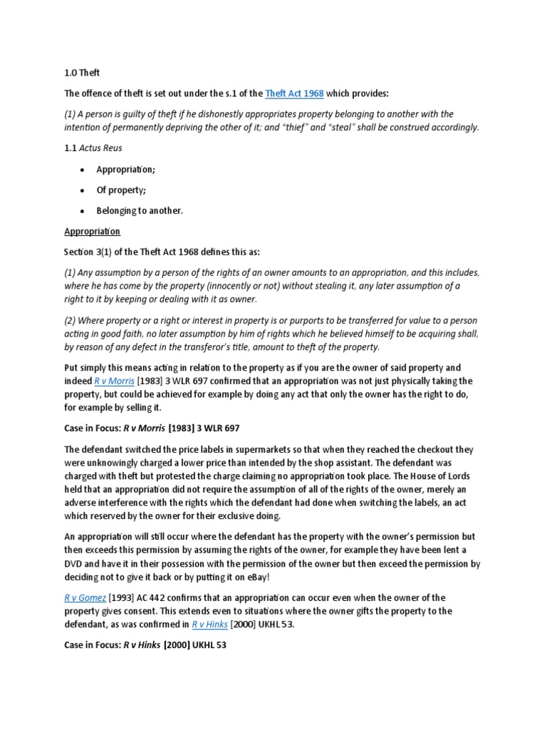 Offences against property pdf theft dishonesty