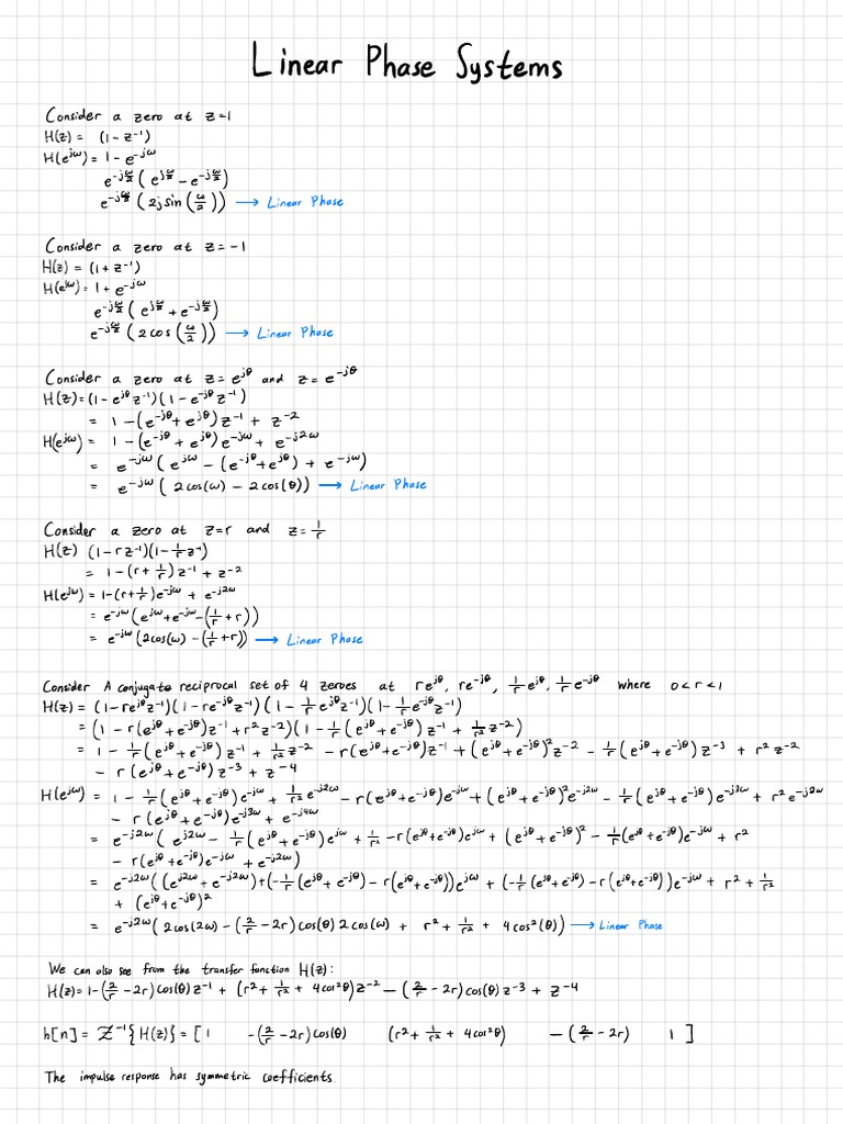 Linear Phase System Study PDF