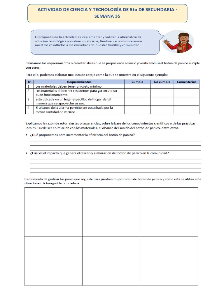Actividad de Ciencia y Tecnología - 5to - Semana 35 | PDF