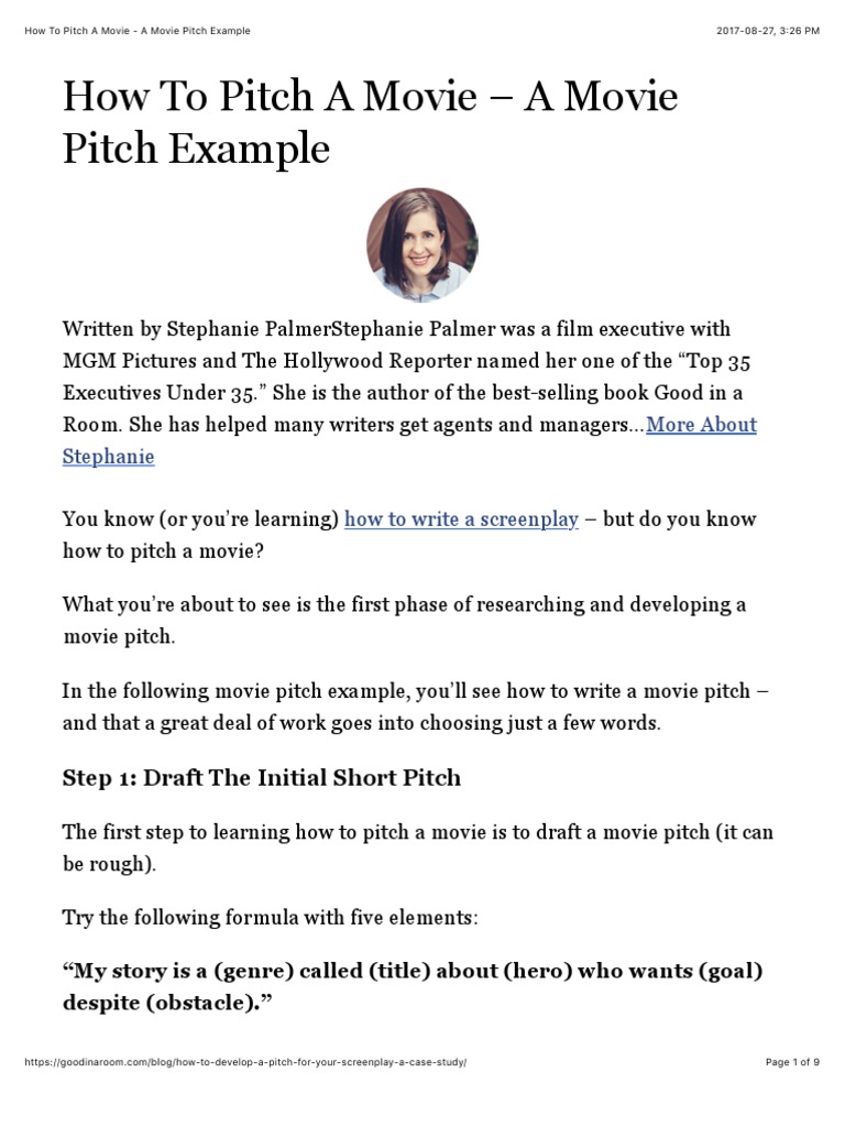 How To Pitch A Movie : Lights, Camera, Pitch! The Guide to Film and TV ...