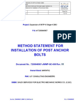 Method Statement For Post Anchor Bolts