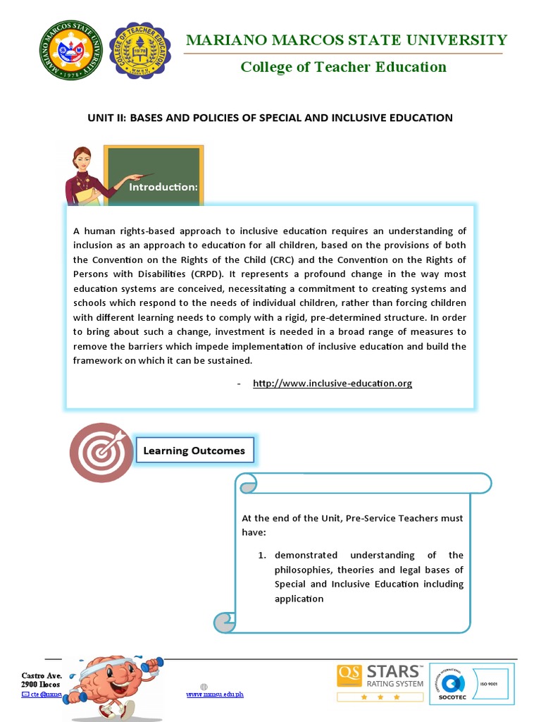 Bases and Policies of Special and Inclusive Education 2 | PDF