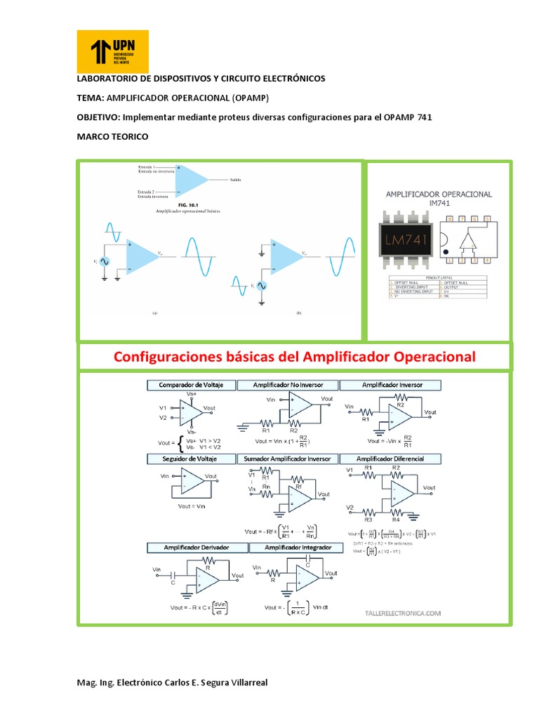 Configuraciones de OPAMP en Proteus | PDF | Amplificador operacional ...
