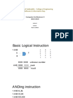 Computer Architecture II Lecture 6: Basic Logical Instructions