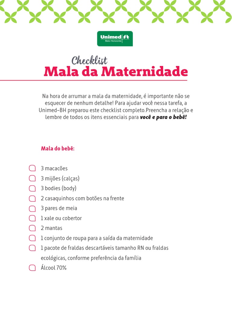 Checklist - Mala Da Maternidade | PDF