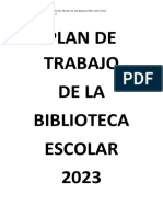 Plan de Trabajo Biblioteca Escolar 2023