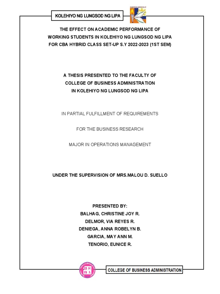 Impact of Work on Students' Performance | PDF | Teachers | Learning