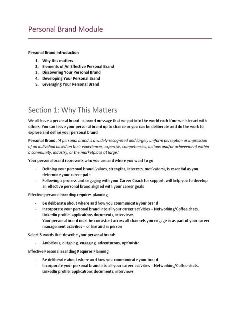 Personal Brand | PDF