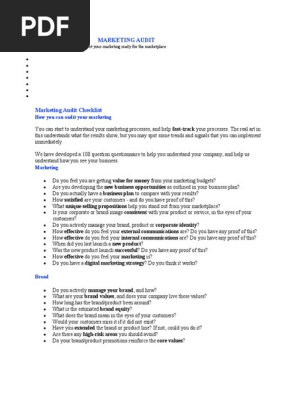 MARKETING AUDIT