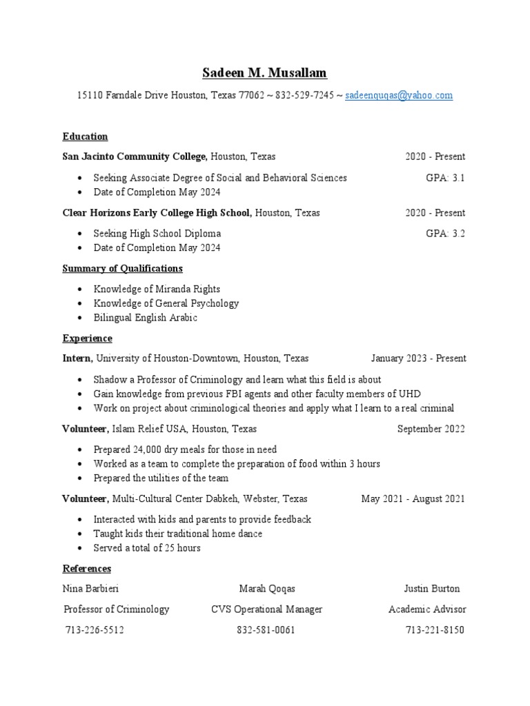 Resume Final Draft PDF