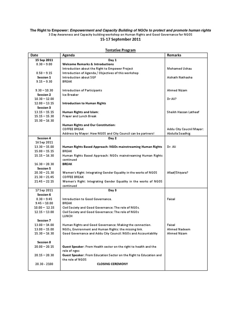 Workshop Programme | PDF