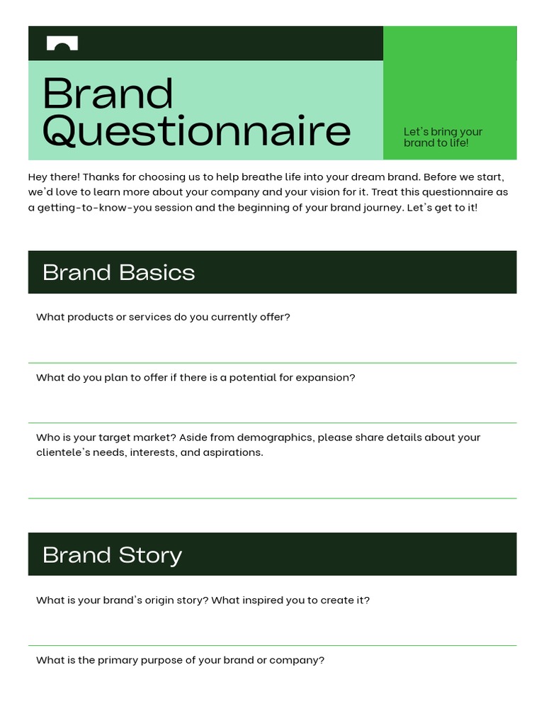Brand Questionnaire PDF Brand Mass Media