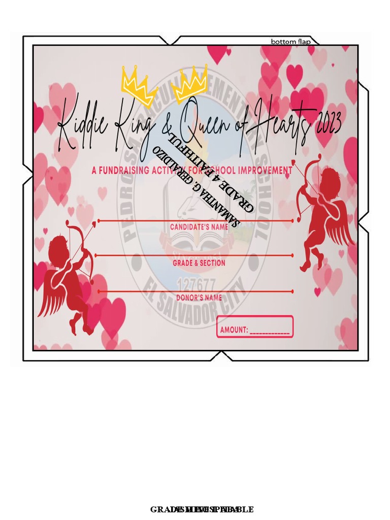 Editable Kiddie King and Queen of Hearts 2023 Envelope PDF