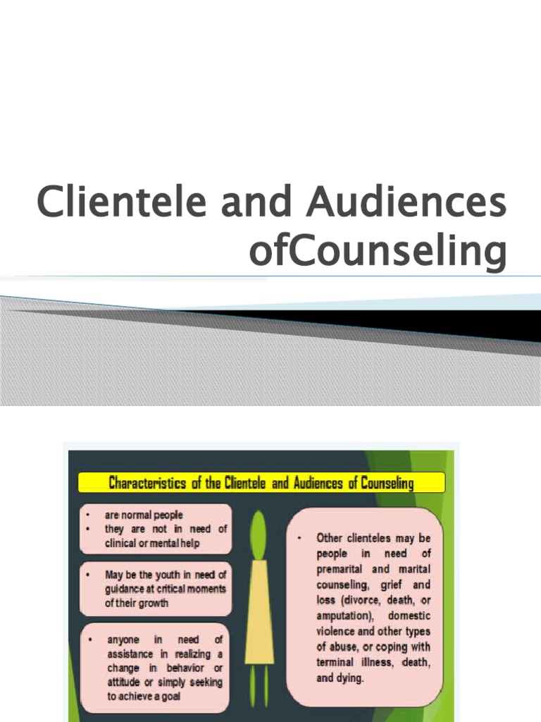 4. Clientele and Audiences of Counseling PDF Drug Rehabilitation