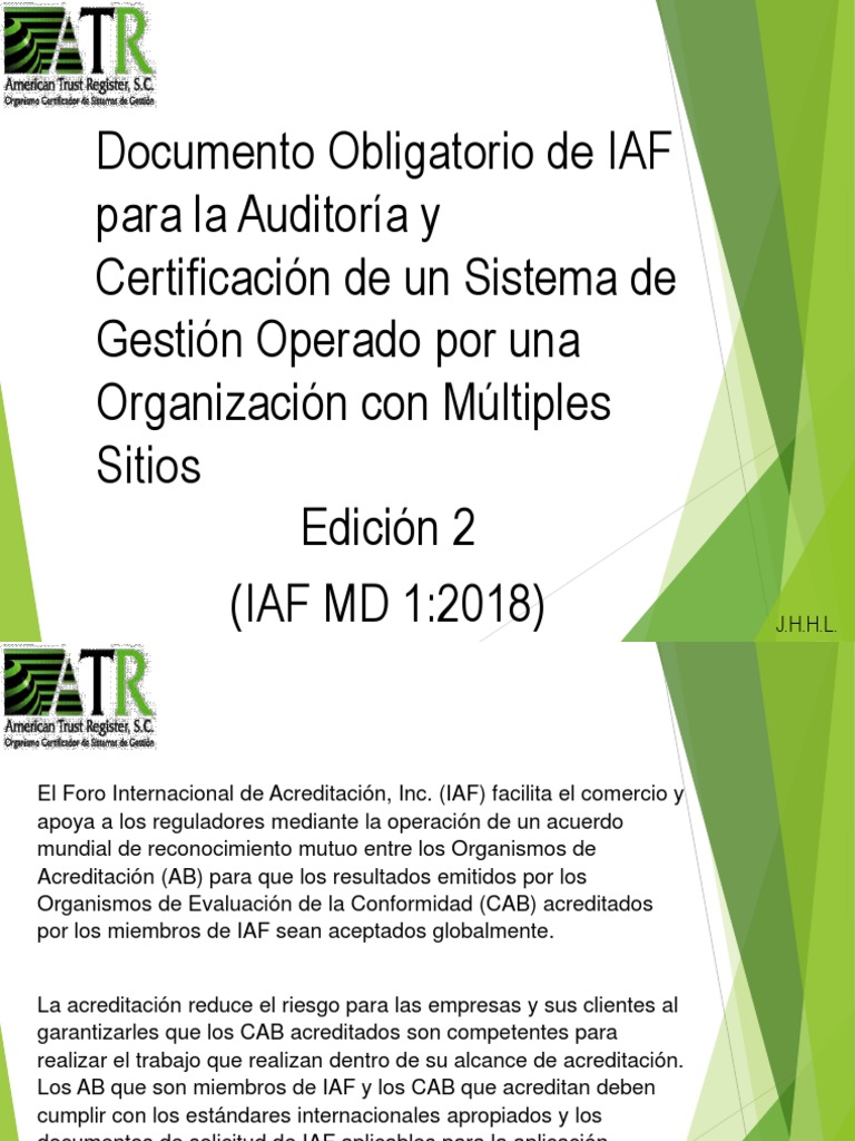Presentación IAF MD1 2018 | PDF | Auditoría | Business