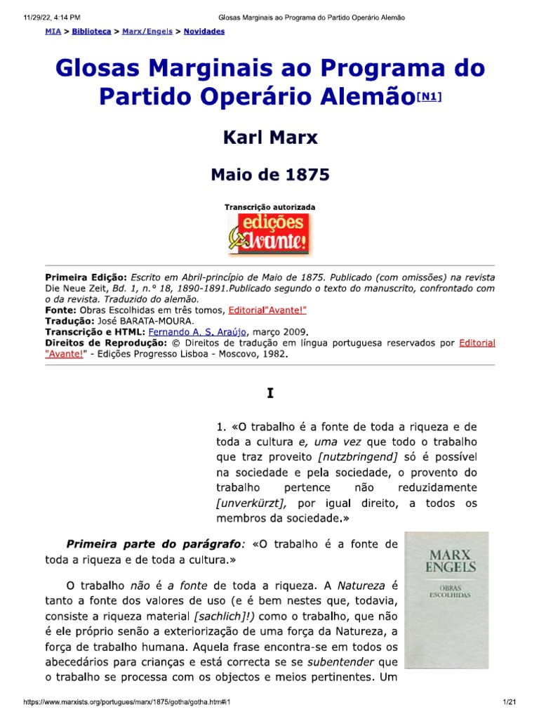 critica do programa de gotha PDF