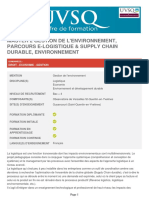 Master 2 Gestion de Lenvironnement Parcours e Logistique Supply Chain Durable