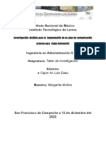 Taller de Investigación - Investigación Análisis para La Implementación de Un Plan de Comunicación en Un Taller Mecánico