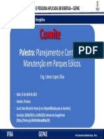 CONVITE - Palestra GEPAE - Planejamento e Controle de Manutenção em Parques Eólicos