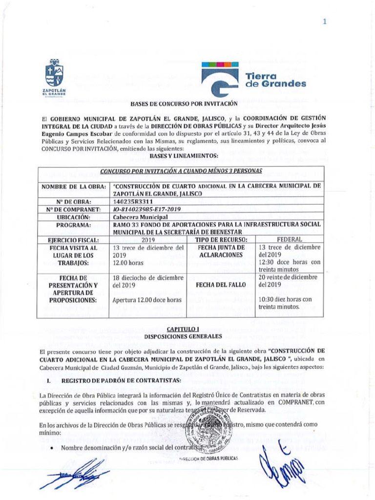 Ejemplo De Licitaci n PDF