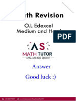 Answer - Math Revision O.L Edexcel - Medium and Hard