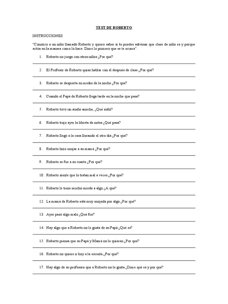 Test de Roberto | PDF
