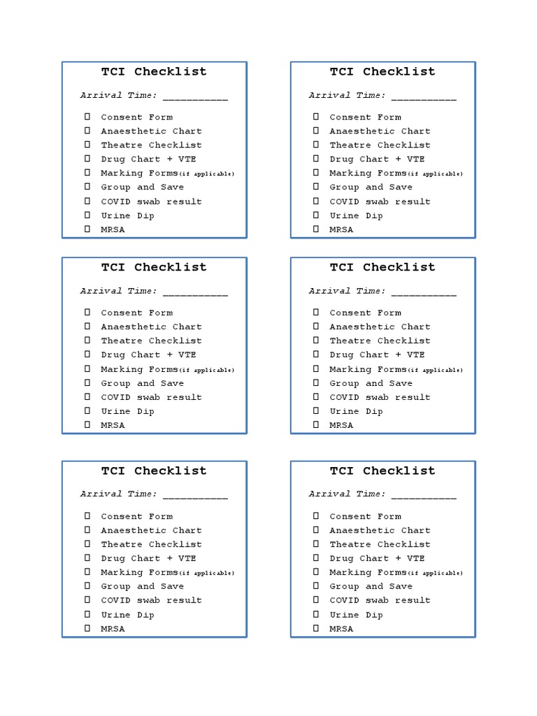 TCI Theatre Checklist Overview | PDF | Finance & Money Management ...
