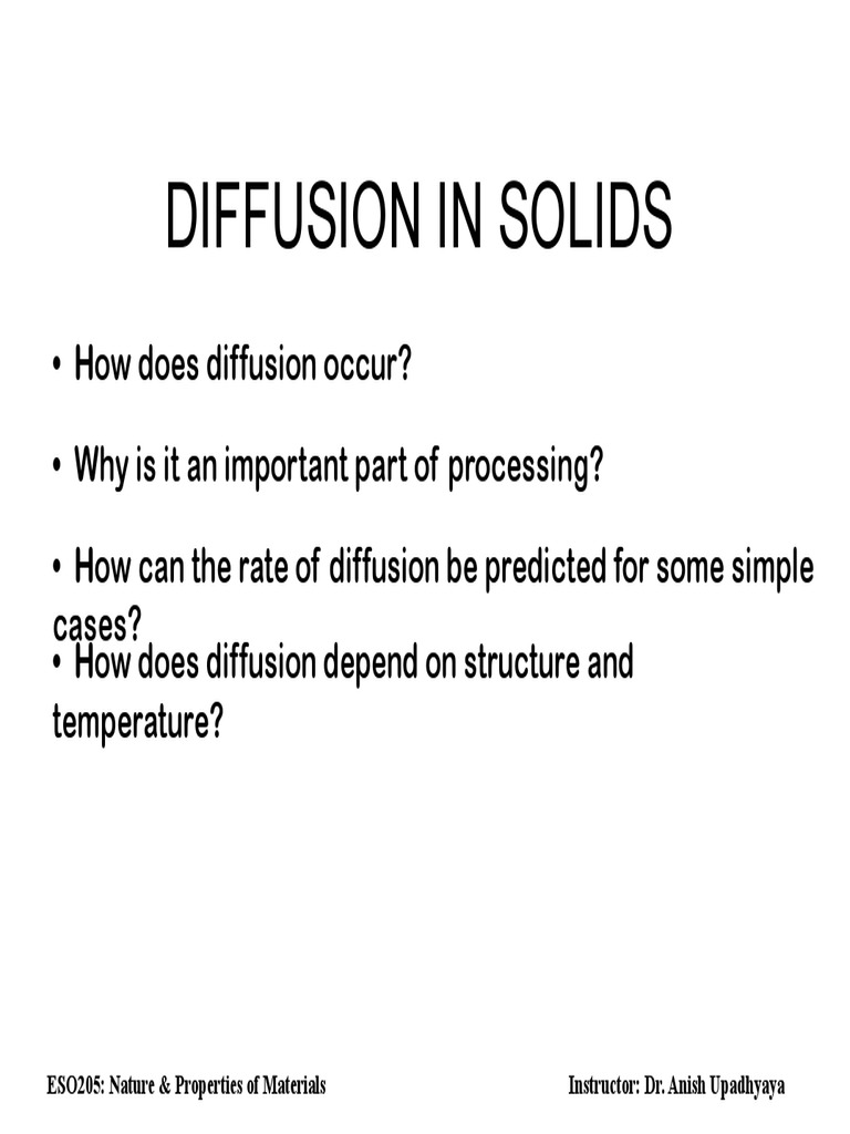 Handout 10 15 sept 2022 diffusion in solids pdf diffusion