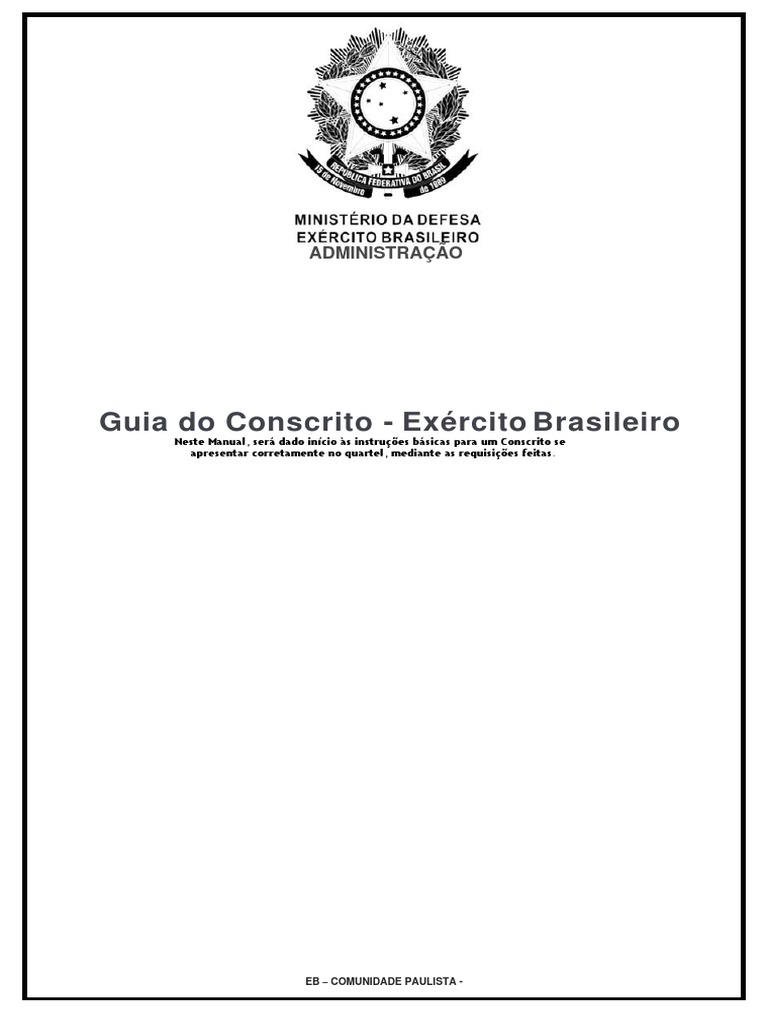 Guia do Conscrito no Exército Brasileiro | PDF | História