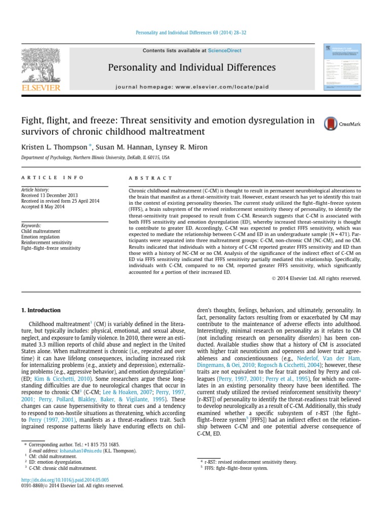 Fight, Flight, and Freeze | PDF | Child Abuse | Mental Disorder