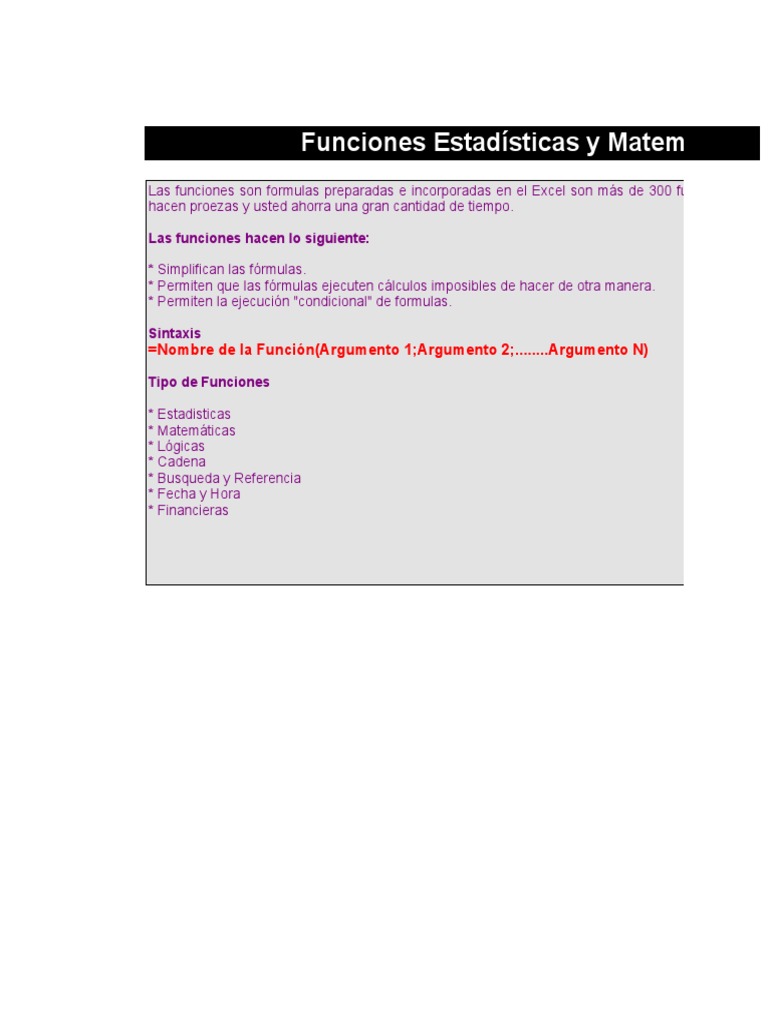 Tema Funciones Matemáticas y Estadísticas | PDF | Matemáticas