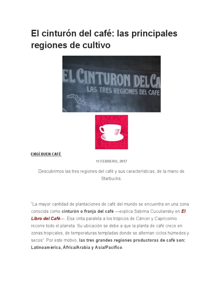 El Cinturón Del Café | PDF | café | Comida y bebida