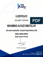 Muhammad Alfauzi Ismatullah: E-Certificate