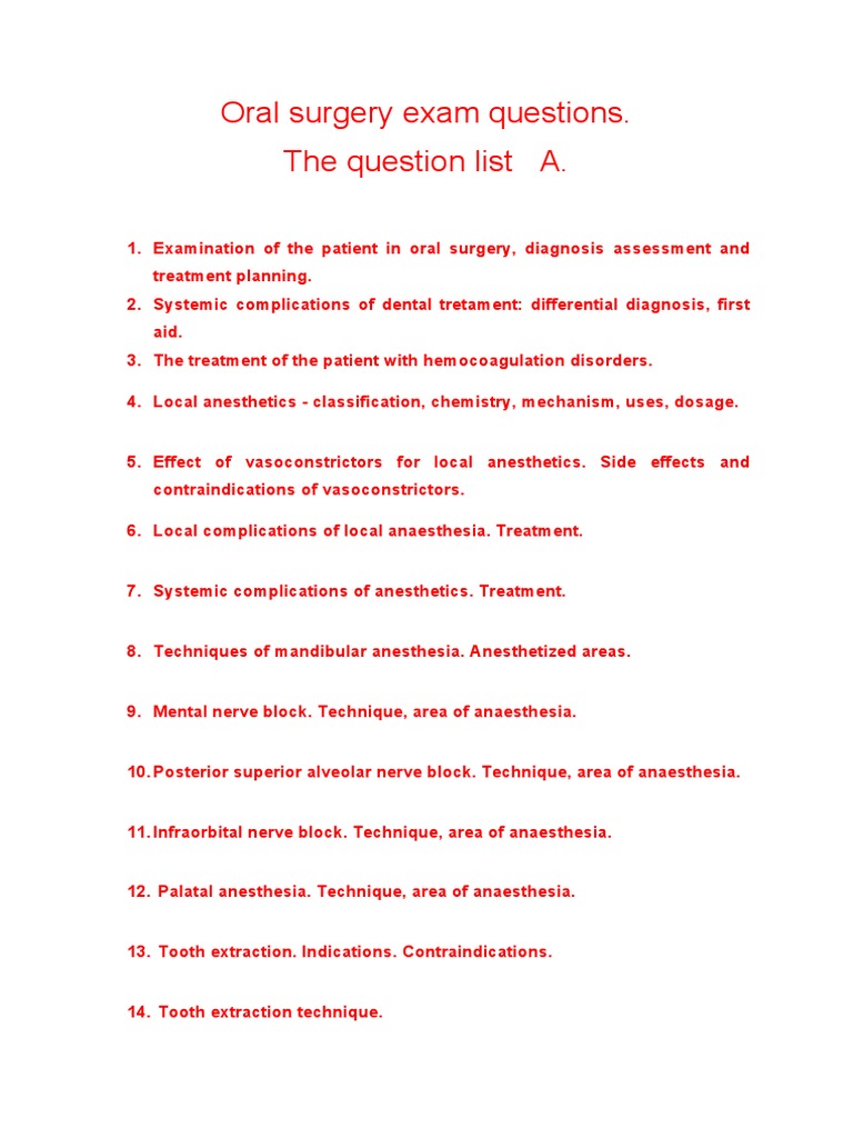 Oral SurgeryExam Questions PDF