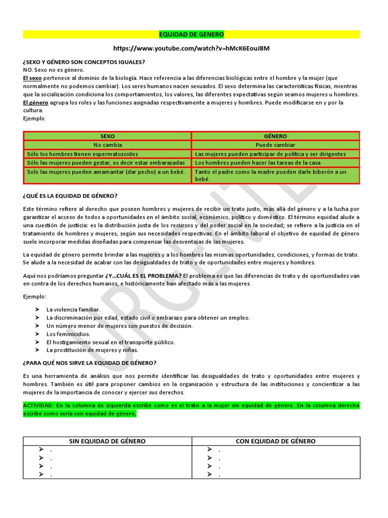 Equidad de Genero | PDF | Estudios de género | Igualdad de género