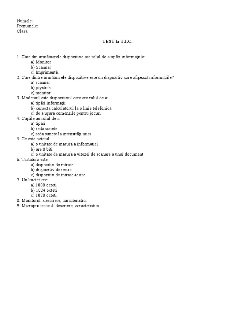 Test Tic Pdf
