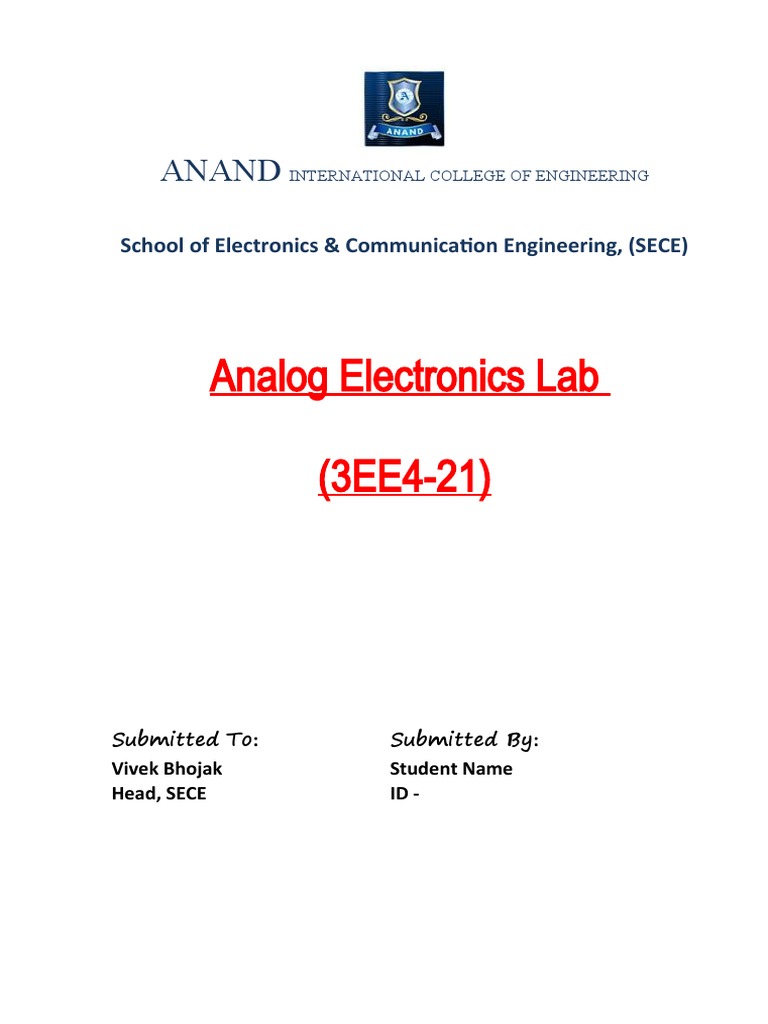 Lab File Front Cover Page Format AE LAB | PDF