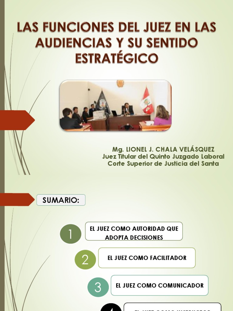 Funciones del Juez en Audiencias Laborales | PDF | Juez | Justicia