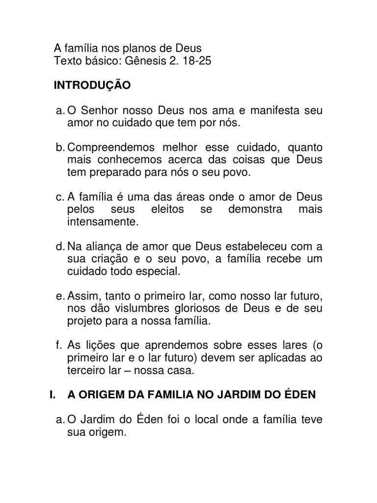 A Família Nos Planos De Deus Pdf