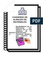 Cuaderno de Almacen de Materiales