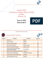 Cansat 2022 Preliminary Design Review (PDR) Outline: Team # 1022 Descendere