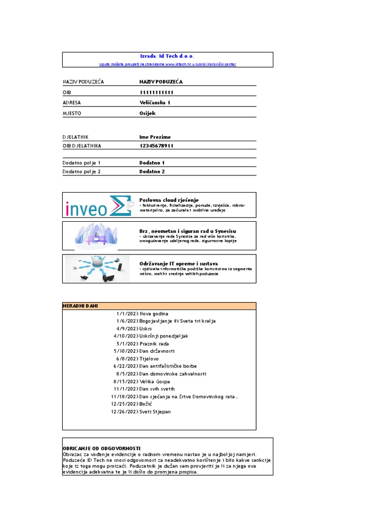 23010646846-Evidencija Idtech Web 2023 Napredno-V2 | PDF